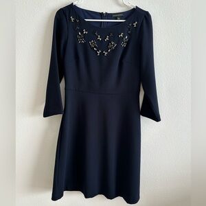 Banana Republic Dress, Size 2, Navy and Jewels